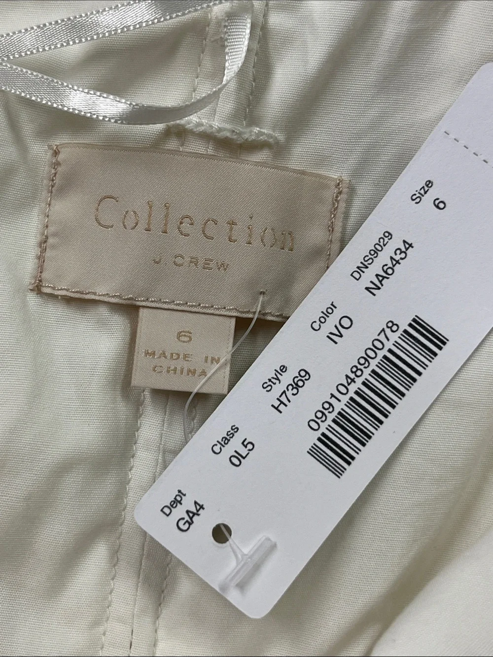 J. CREW NWT Stanbury Party Bridal Open Crochet Lace Strapless Ecru Midi Dress 6